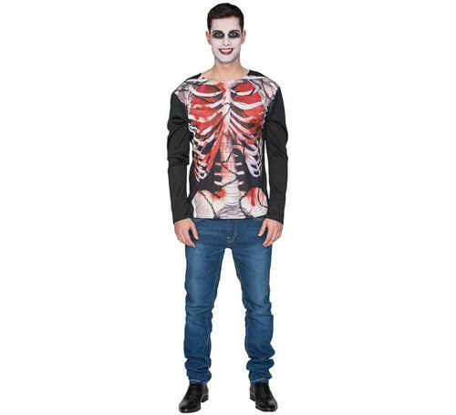 Camiseta Disfraz de Esqueleto Zombie para hombre