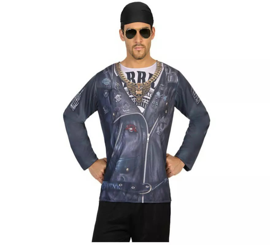 Camiseta disfraz de Motero para hombre