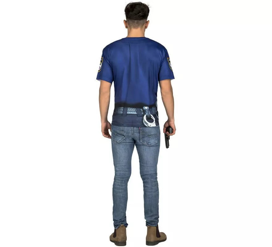 Translation missing: en.Camiseta disfraz de Policía forzudo para hombre