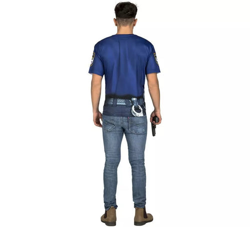 Camiseta disfraz de Policía forzudo para hombre