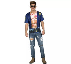 Strong policeman costume t-shirt for men