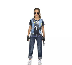 Skeleton Rocker costume t-shirt for girl