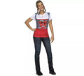 Camiseta disfraz de Tirolesa roja para mujer