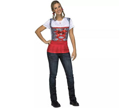 Red zip line costume t-shirt for women