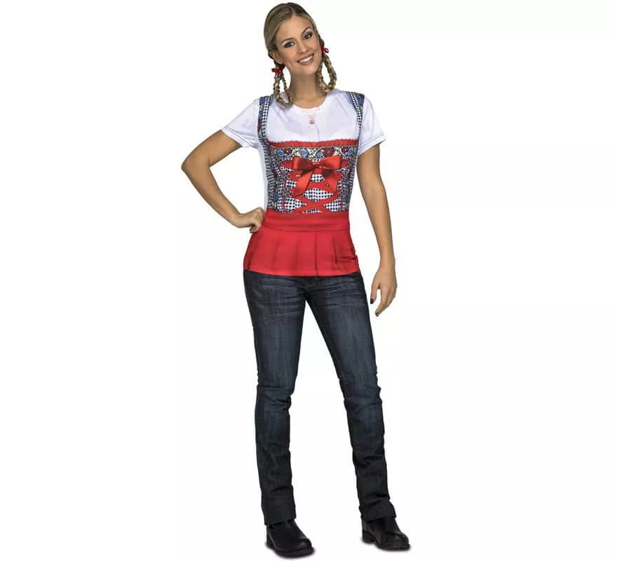 Translation missing: en.Camiseta disfraz de Tirolesa roja para mujer