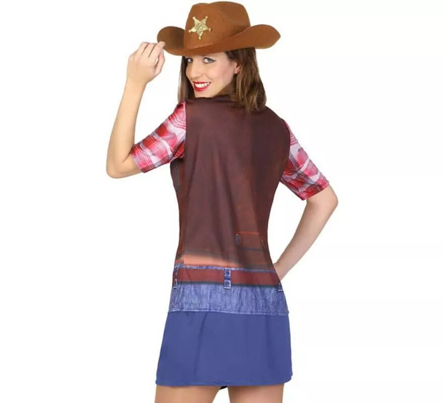 Camiseta Disfraz de Vaquera para mujer