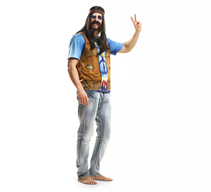Camiseta disfraz hippie para hombre