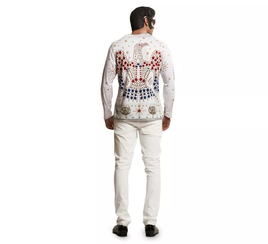 Camiseta disfraz rey del rock para hombre