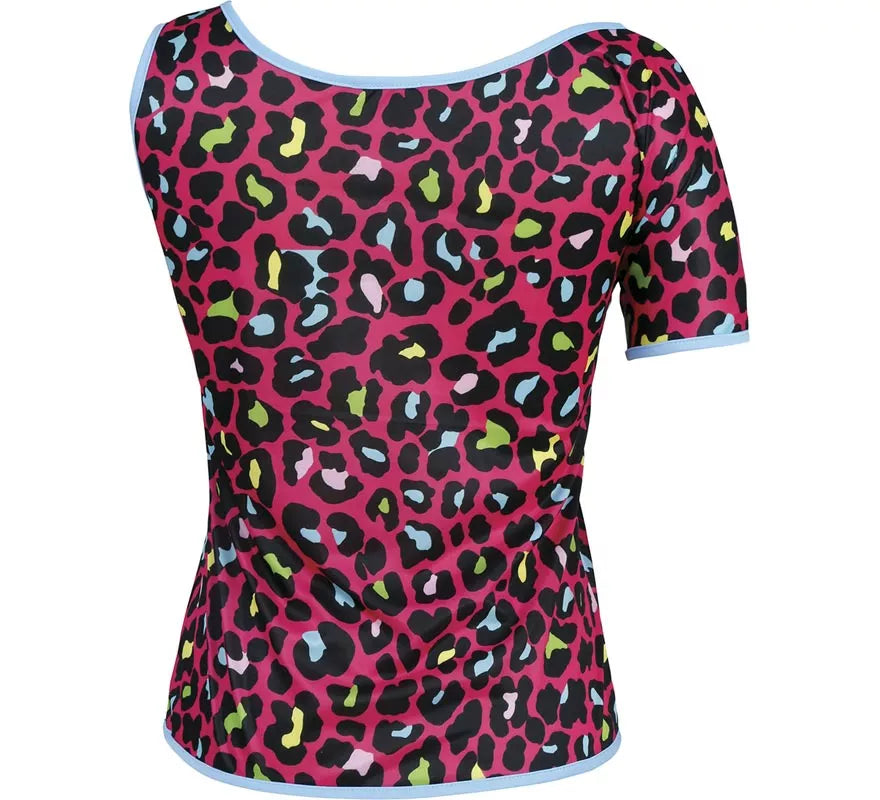 Camiseta Leopardo multicolor Años 80 para mujer