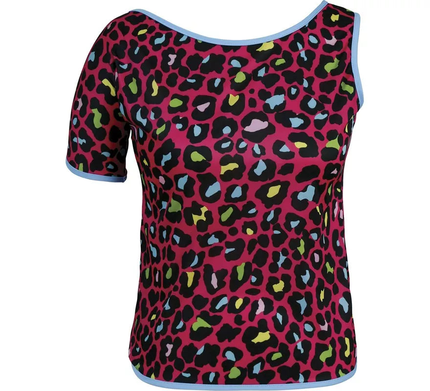 Translation missing: en.Camiseta Leopardo multicolor Años 80 para mujer