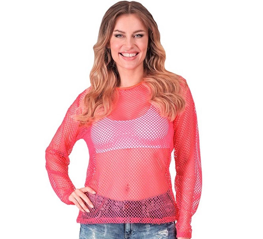 Translation missing: en.Camiseta manga larga de Malla rosa neón para mujer