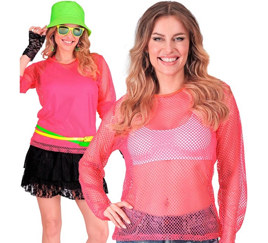 Translation missing: en.Camiseta manga larga de Malla rosa neón para mujer