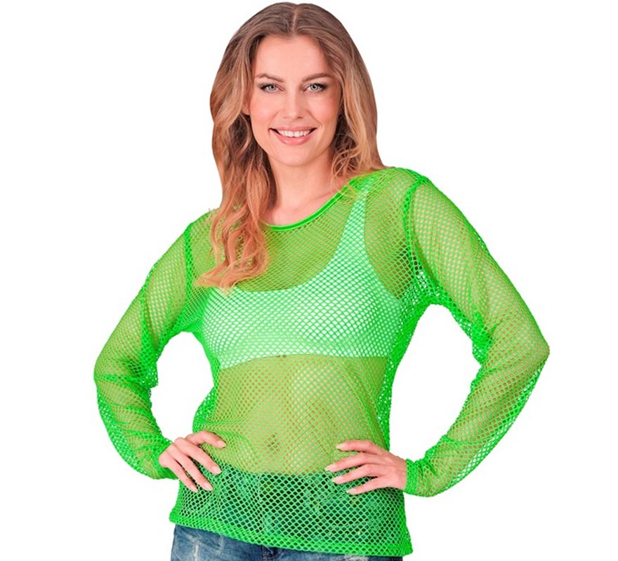 Translation missing: en.Camiseta manga larga de Malla verde neón para mujer