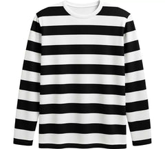 Men's Black and White Striped Mime or Prisoner T-Shirt