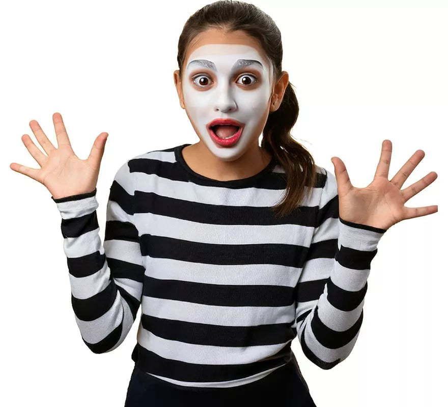 Camiseta Mimo o Preso a Rayas blancas y negras para niños