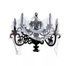 Black decorative candle holder with gauze 40.5x57.5 cm