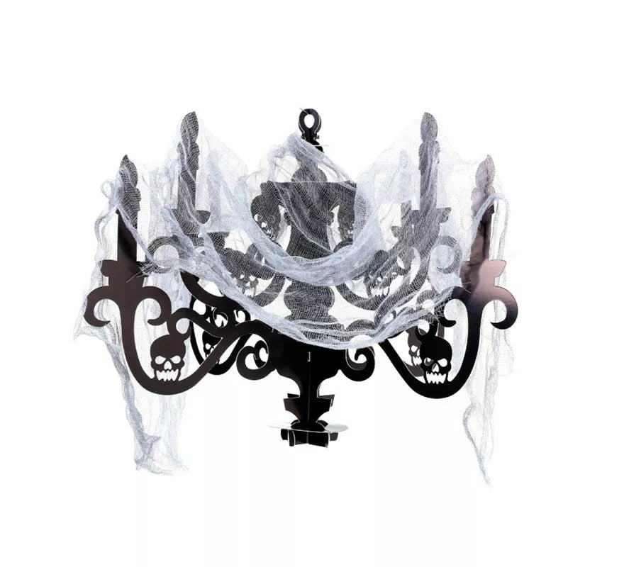Translation missing: en.Candelabro Decorativo negro con gasa de 40,5x57,5 cm