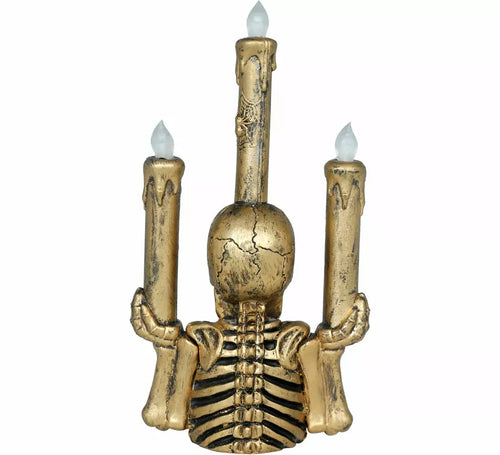 Candelabro Esqueleto dorado con Luz de 26 cm