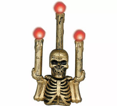 Golden Skeleton Candelabra with Light 26 cm