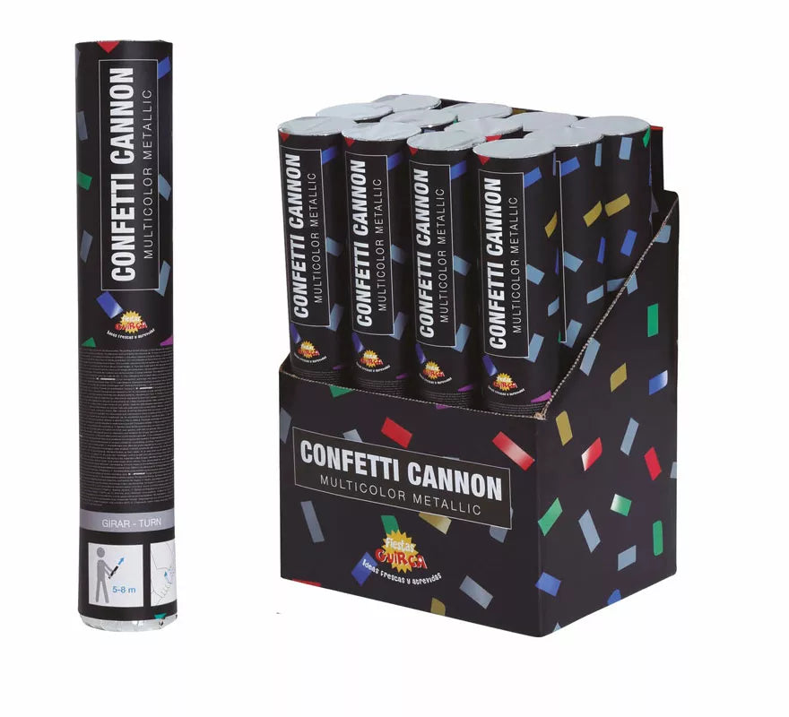 Cañón Confetti Kabuki Metálico Multicolor de 30 cm