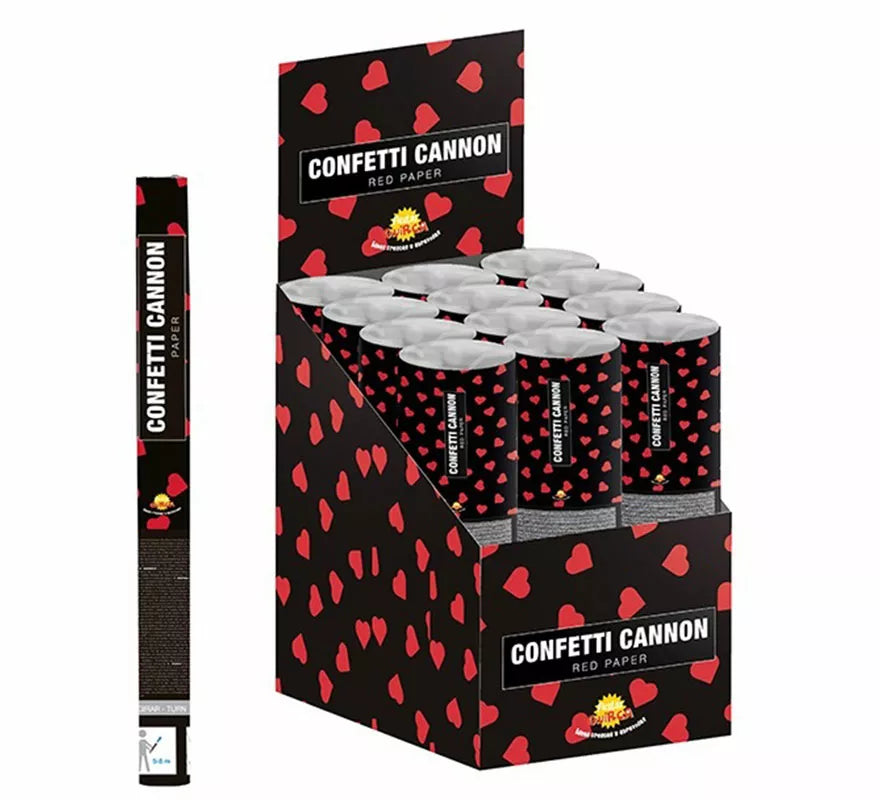 Translation missing: en.Cañón Kabuki Confetti Corazones Rojos de Papel de 40 cm