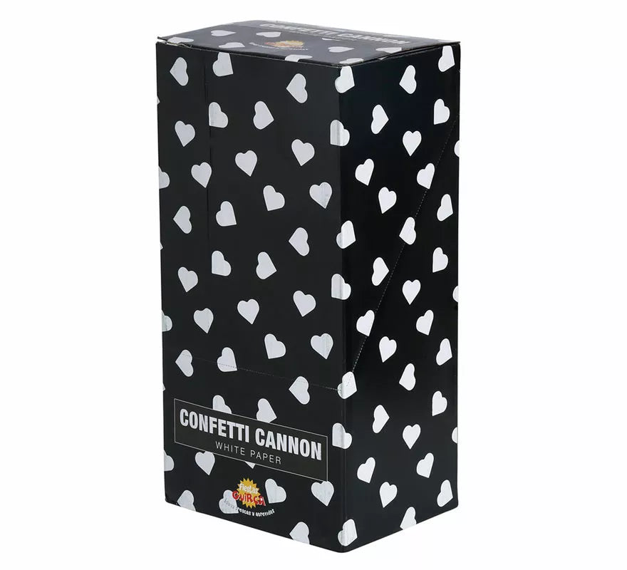 Translation missing: en.Cañón Kabuki Confetti Corazones Blancos de Papel de 40 cm