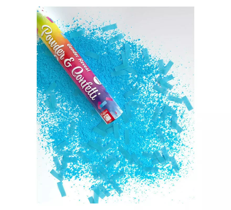 Translation missing: en.Cañón Kabuki de Polvo y Confetti Azul para revelación de género de 30 cm