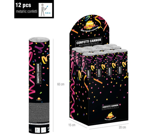 Cañón Kabuki o tubo de Confetti de 60 cm para Bodas y Celebraciones