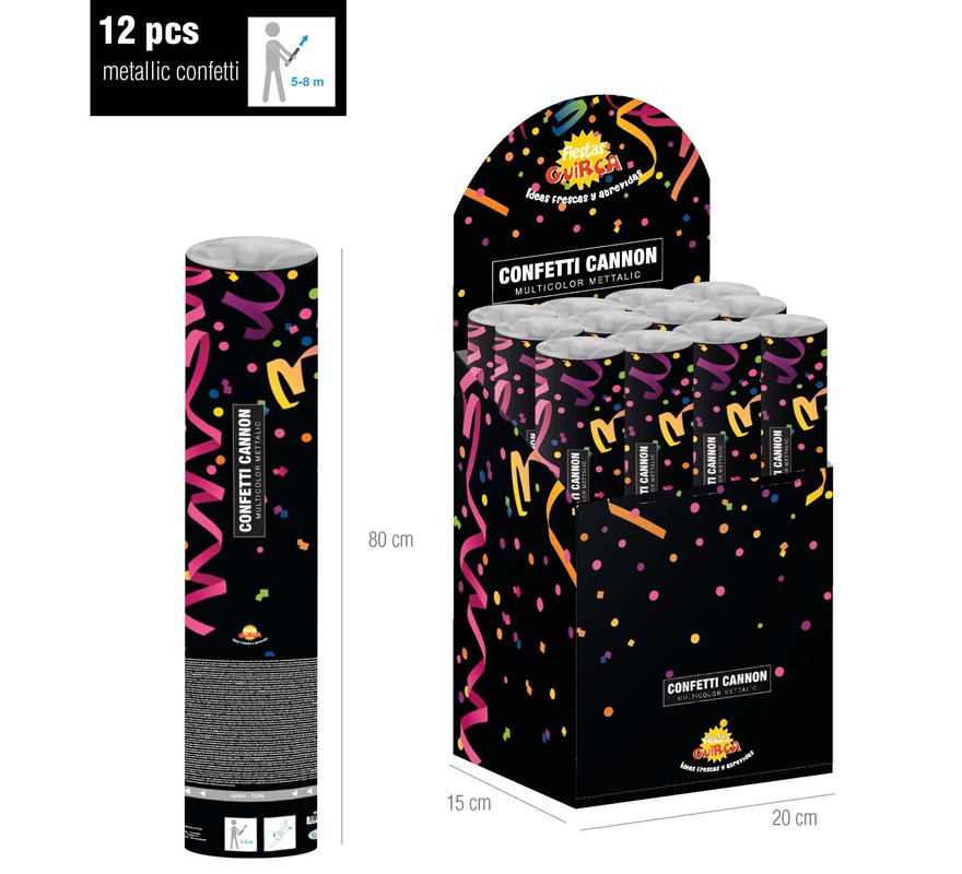Cañón Kabuki o tubo de Confetti de 80 cm para Bodas y Celebraciones