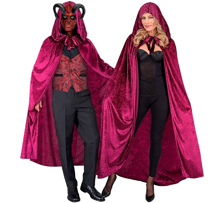 Capa con Capucha de Terciopelo de 140 cm para adultos en varios colores