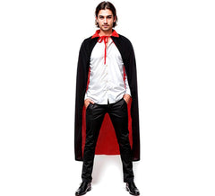 Adult black and red collared cape measuring 130 cm