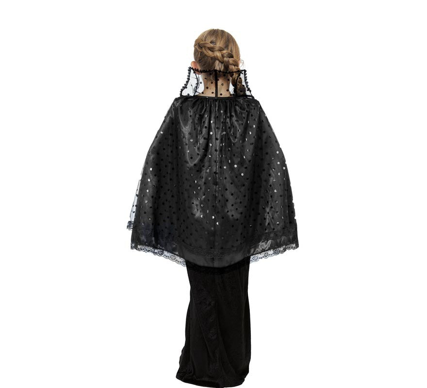 Capa de Bruja negra con cuello infantil