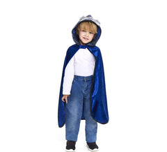 Blue knight cape with children's hood