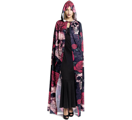 Capa de Calavera con Rosas de 185 cm