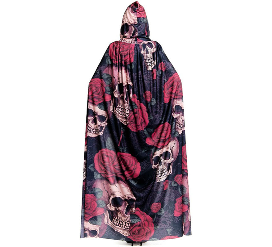 Capa de Calavera con Rosas de 185 cm