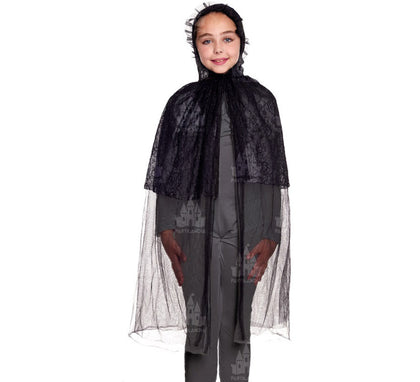 Capa de Encaje Negro Infantil 90 cm
