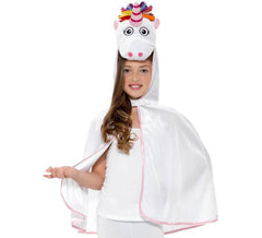 White and Pink Unicorn Cape for girls