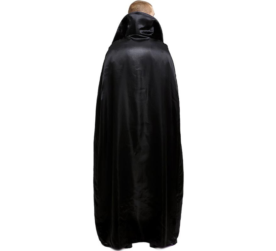 Capa de Vampiro negra con cuello morado adulto de 180 cm