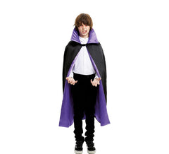 Black Vampire cape with purple children's collar 120 cm