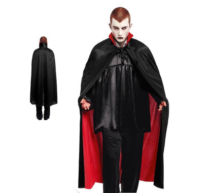 Capa de vampiro negro y rojo de 140 cm