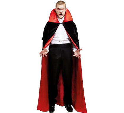 Capa de Vampiro Satén y Terciopelo con cuello adulto de 180 cm