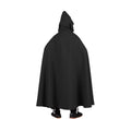 Capa larga Medieval negra con capucha infantil