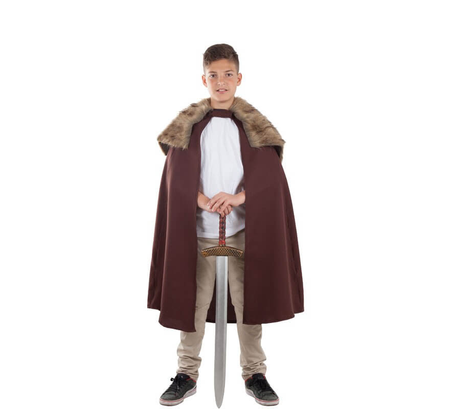 Translation missing: en.Capa Marrón de Guardián Medieval con Pelo para niños