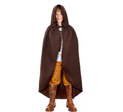 Brown Medieval Cape with Hood for Kids