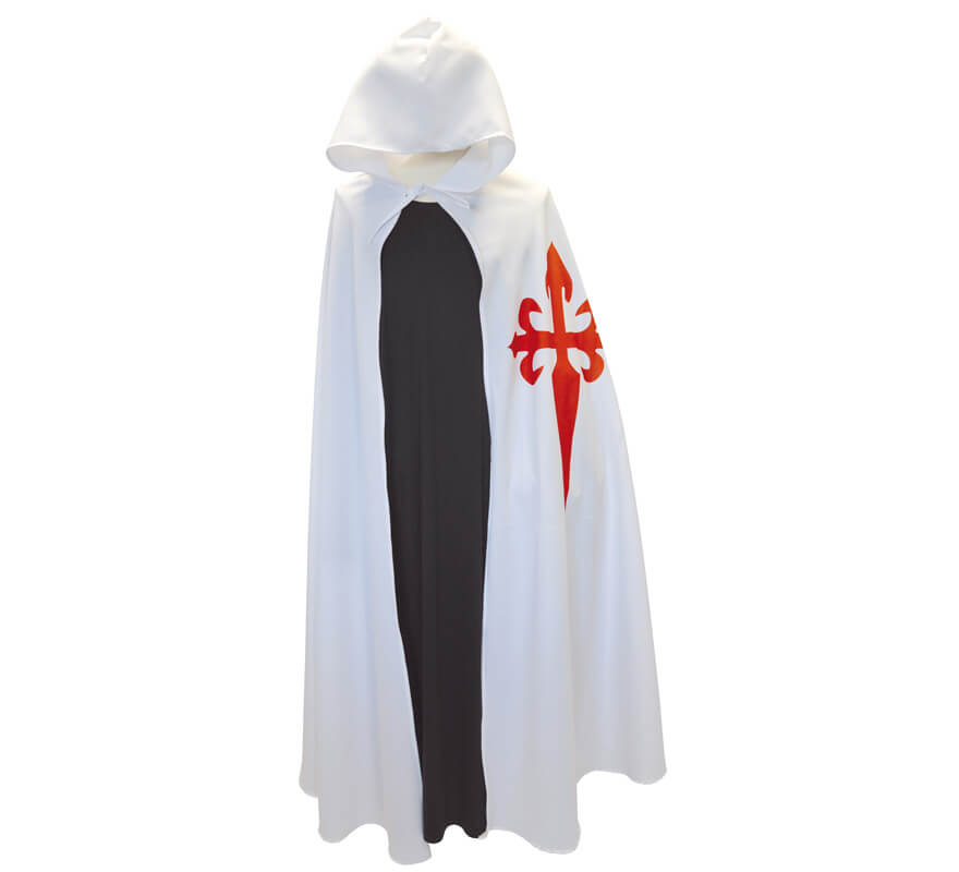 Capa Medieval Santiago Blanca para adultos