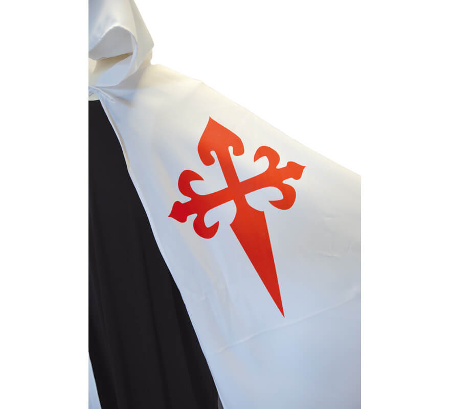 Capa Medieval Santiago Blanca para adultos
