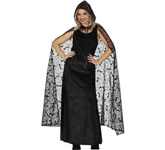 Long black Bat cape with hood