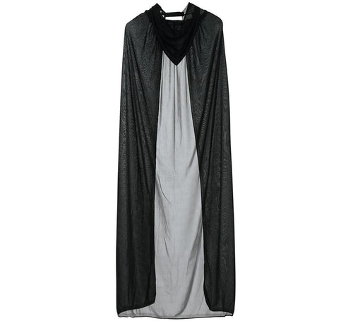 Capa negra con capucha de 135 cm