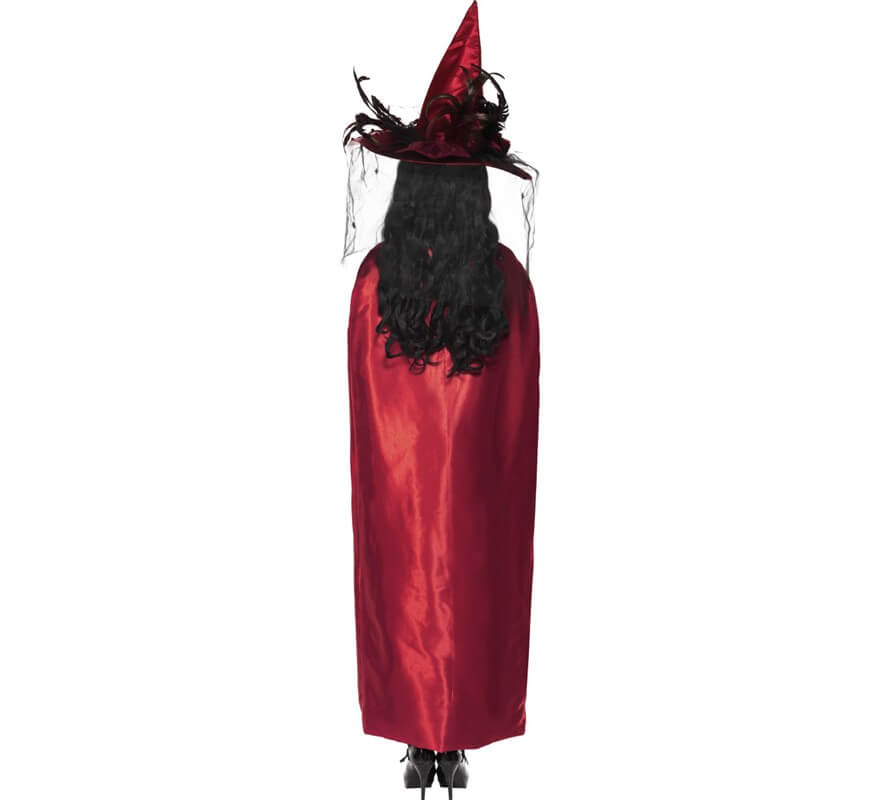Capa Reversible de bruja Roja y negra para mujer