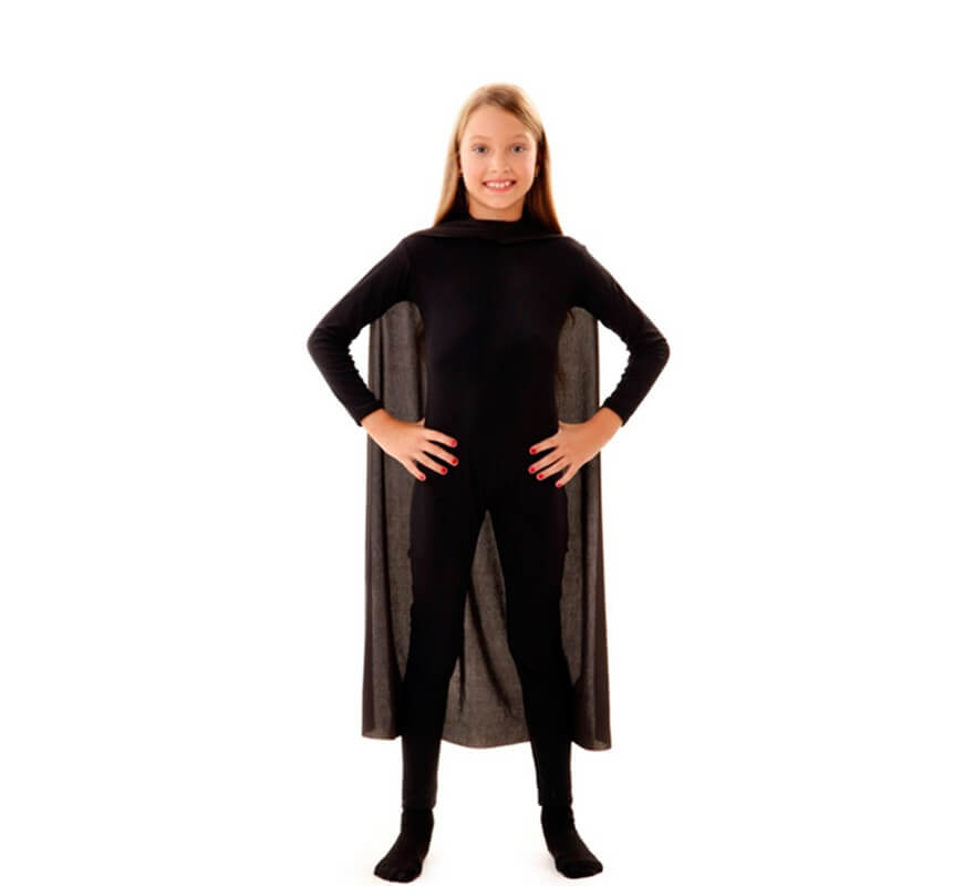 Capa Superhéroe Infantil Negra de 90 cm